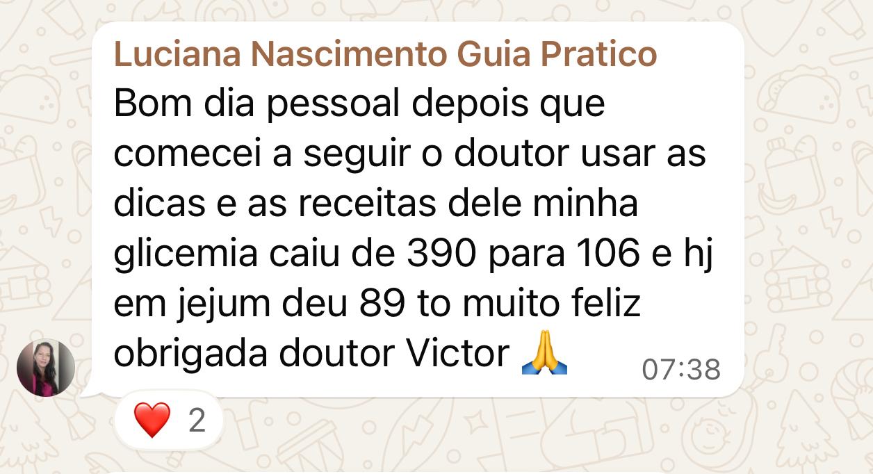 Depoimento da Luciana no WhatsApp